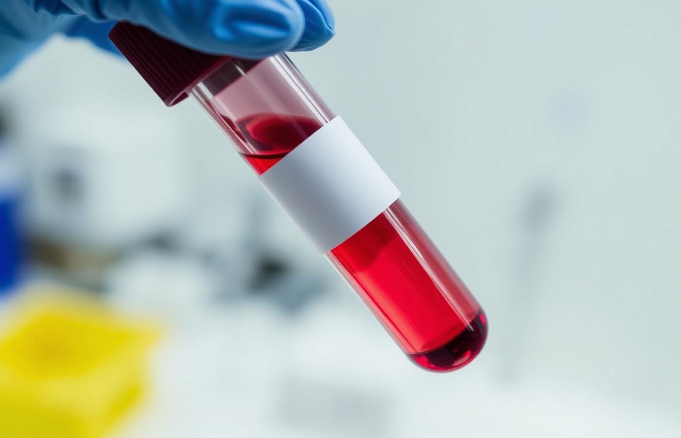 Lab technician handling a blood draw tube for hormone testing